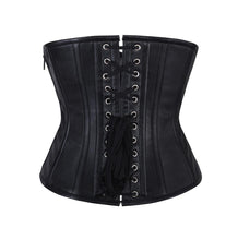Load image into Gallery viewer, Pitman Faux Leather Gothic Underbust Corset - Shearling leather
