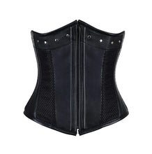 Load image into Gallery viewer, Lizanne Faux Leather Gothic Underbust Corset - Shearling leather
