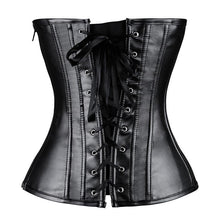 Load image into Gallery viewer, Temi Faux Leather Gothic Corset - Shearling leather
