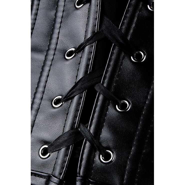 Rosalee Sheep Nappa Leather Gothic Overbust Corset - Shearling leather