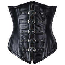 Load image into Gallery viewer, Spurs Faux Leather Longline Underbust Corset - Shearling leather
