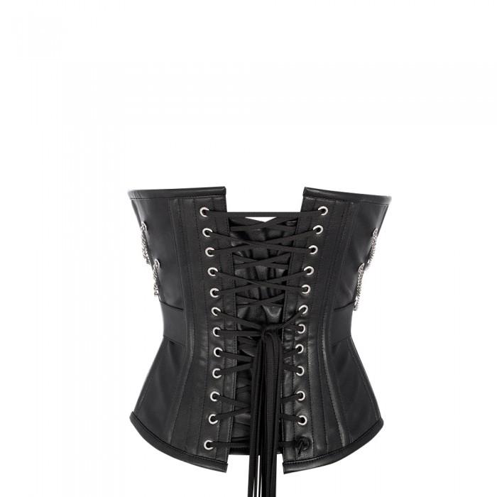 Kathrin Sheep Nappa Underbust Corset With Buckle And Chain Design - Shearling leather