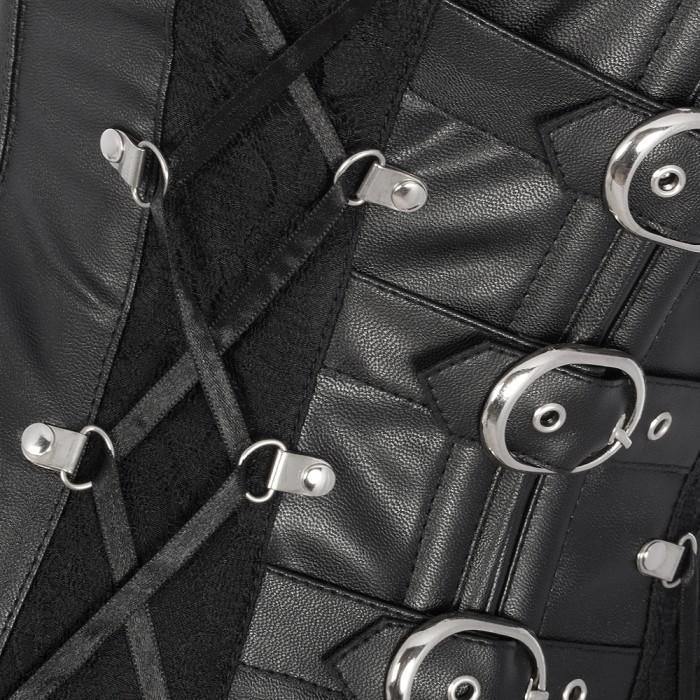 Anzela Sheep Napa Leather Corset with Criss Cross Lacing - Shearling leather