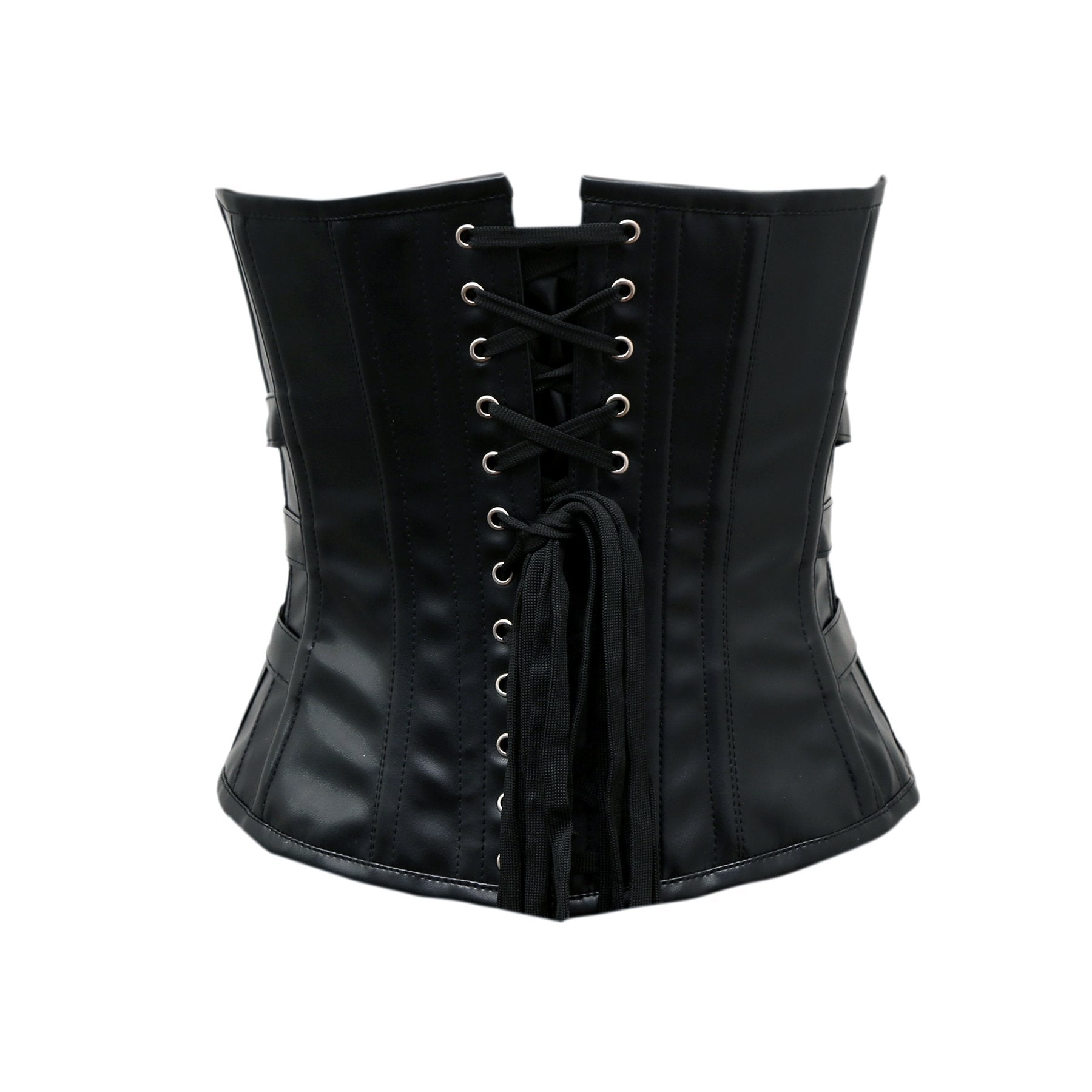 Clichy Gothic Corset In Black Sheep Nappa Leather - Shearling leather
