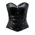 Clichy Gothic Corset In Black Sheep Nappa Leather - Shearling leather
