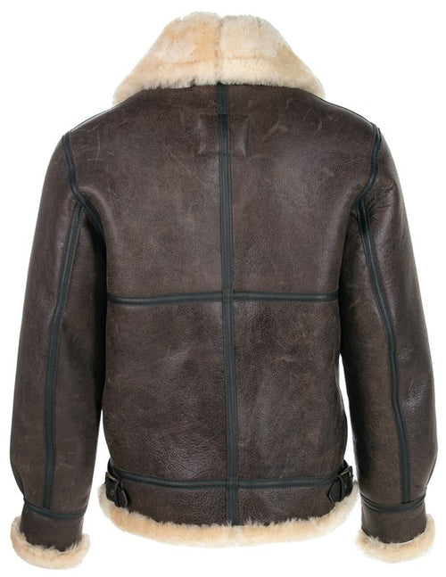 Classic B-3 Sheepskin Leather Bomber Jacket - Shearling leather
