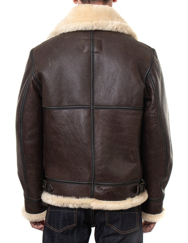 Classic B-3 Sheepskin Leather Bomber Jacket - Shearling leather