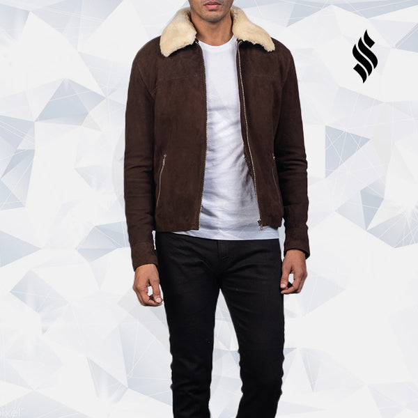 Coffner Brown Shearling Fur Leather Jacket - Shearling leather