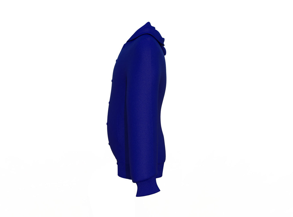 Navy Varsity Letterman Jacket with Navy Sleeves - Shearling leather