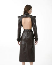 Load image into Gallery viewer, Crocodile Leather Open Back Trench Coat
