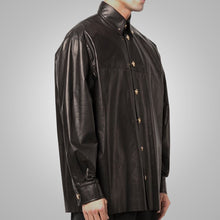 Load image into Gallery viewer, Custom Full Sleeves Black Leather Shirt
