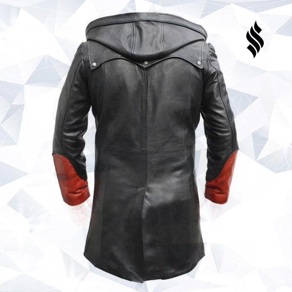 Devil Leather Trench Coat - Shearling leather