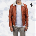 Dan Frost Tan Shearling Leather Jacket