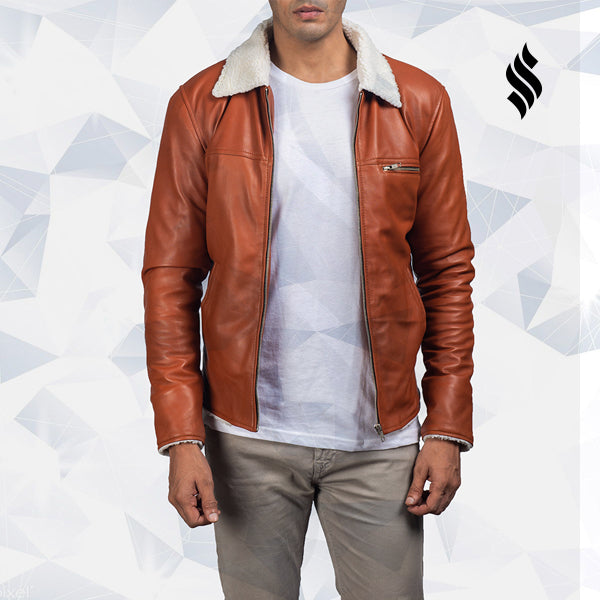 Dan Frost Tan Shearling Leather Jacket