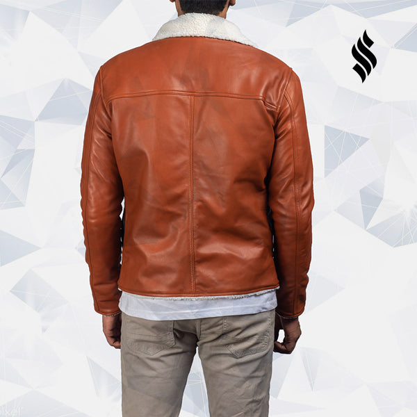 Dan Frost Tan Shearling Leather Jacket - Shearling leather Jacket