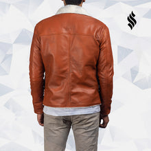 Load image into Gallery viewer, Dan Frost Tan Shearling Leather Jacket - Shearling leather Jacket
