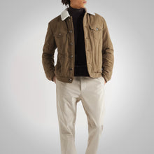 Load image into Gallery viewer, Dark Brown Shearling Collar Corduroy Jacket

