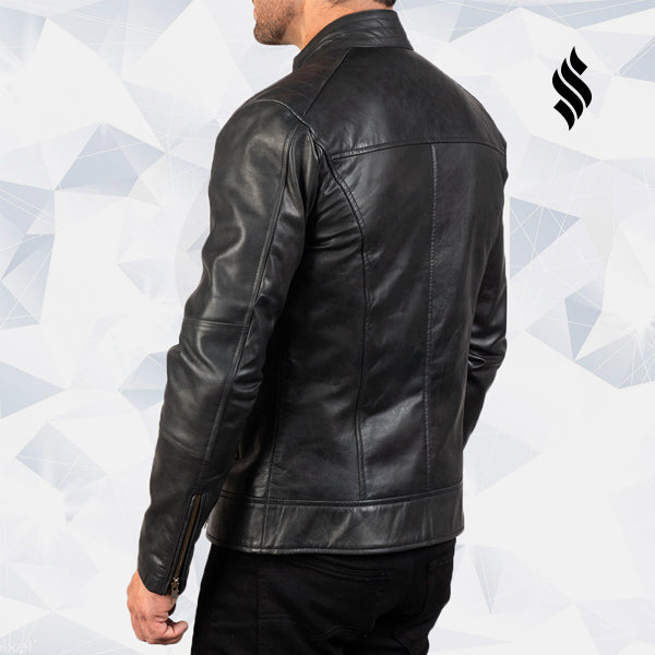 Black Leather Biker Jacket | Motorcycle Jacket | Biker Leather Jacket