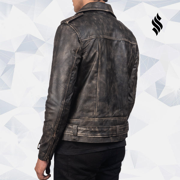 Brown Leather Biker Jacket | Biker Leather Jacket | Motorcycle Jacket