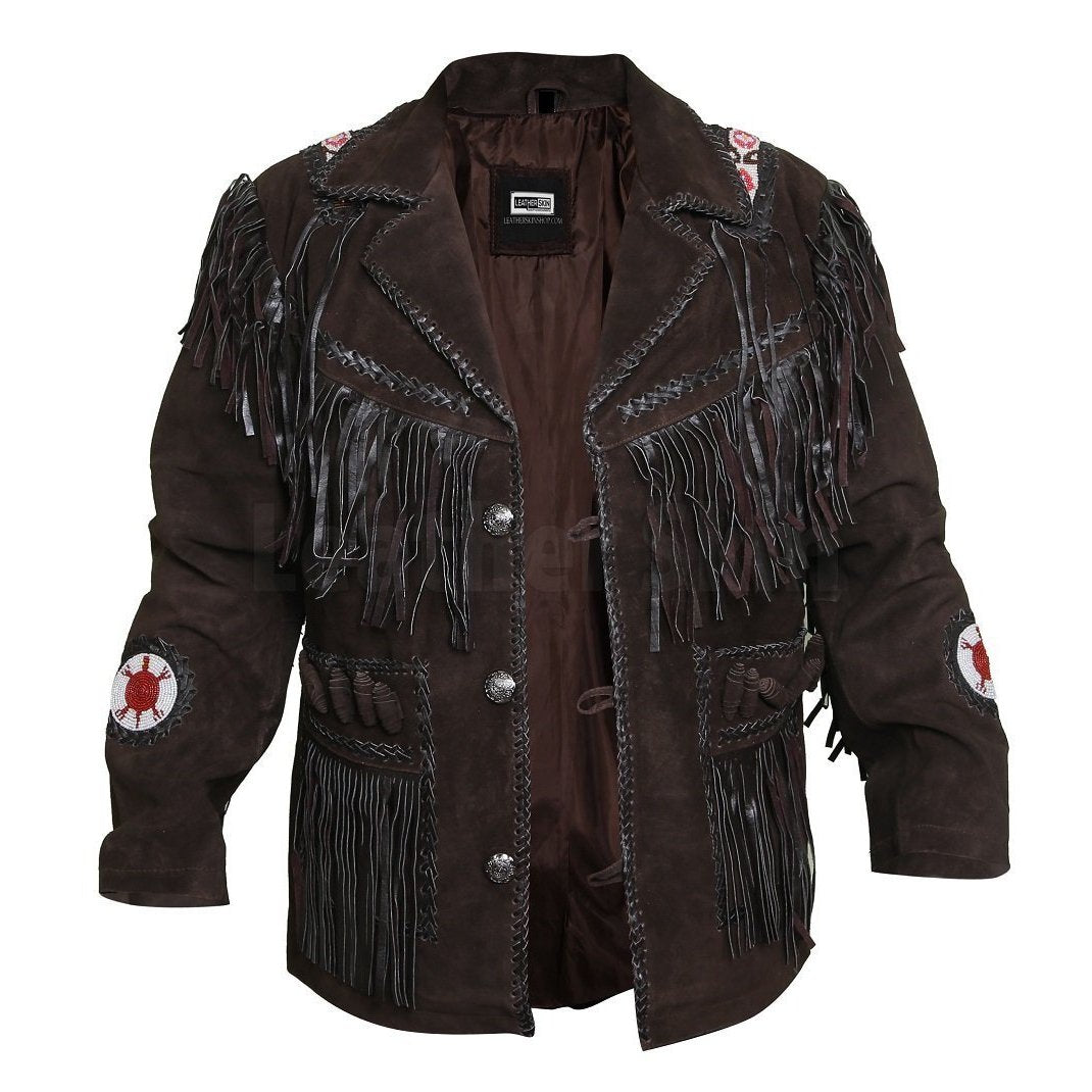 Chocolate Brown Fringe Leather Jacket | Buy Western Leather Jackets
