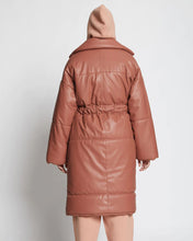 Load image into Gallery viewer, Faux Leather Puffer Trench Coat
