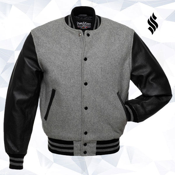 Grey Wool/Black Leather - Shearling leather