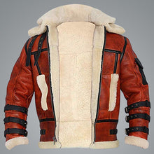 Load image into Gallery viewer, Aviator Sheepskin RAF Men B6 Waxed Bomber Shearling Leather Jacket
