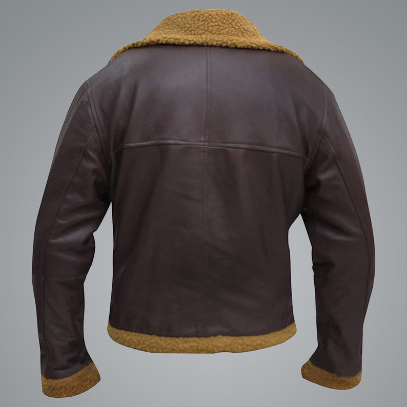 B3 Men Flying Aviator Winter Sheepskin Shearling Bomber Leather JacketB3 Men Flying Aviator Winter Sheepskin Shearling Bomber Leather Jacket