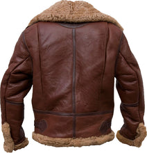 Load image into Gallery viewer, Pilot Bomber Leather Jacket With Fur | Fur Aviator Leather Jackets
