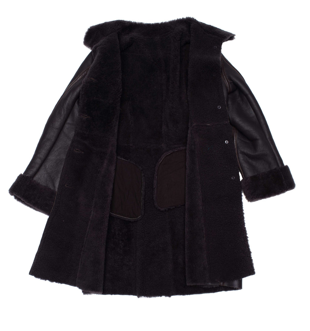 Shaunna's buttoned 3/4 length shearling coat - Shearling leather