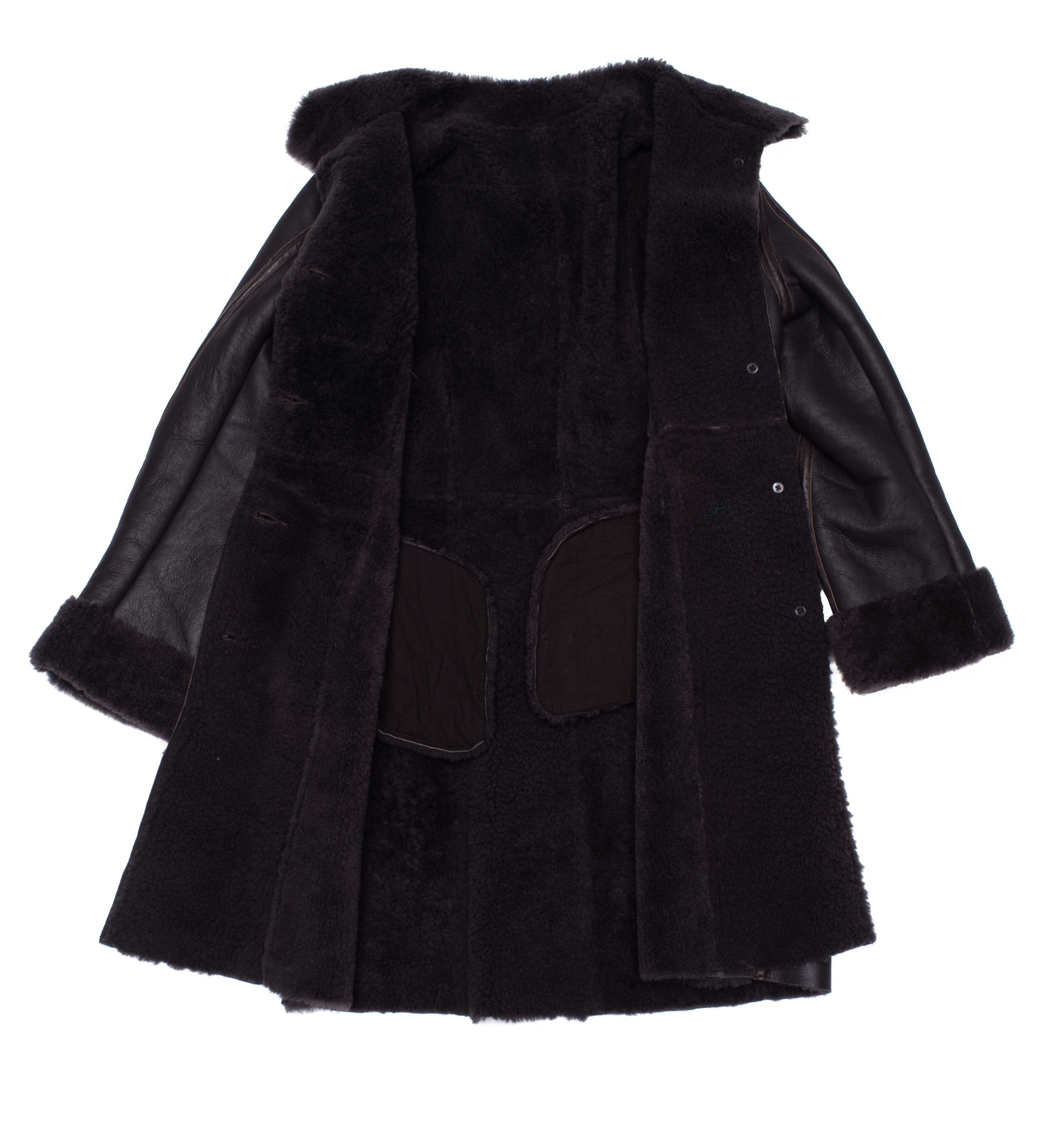 Shaunna's buttoned 3/4 length shearling coat - Shearling leather