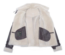 Load image into Gallery viewer, Jayne&#39;s Sheepskin Brown Biker Shearling Jacket - Shearling leather
