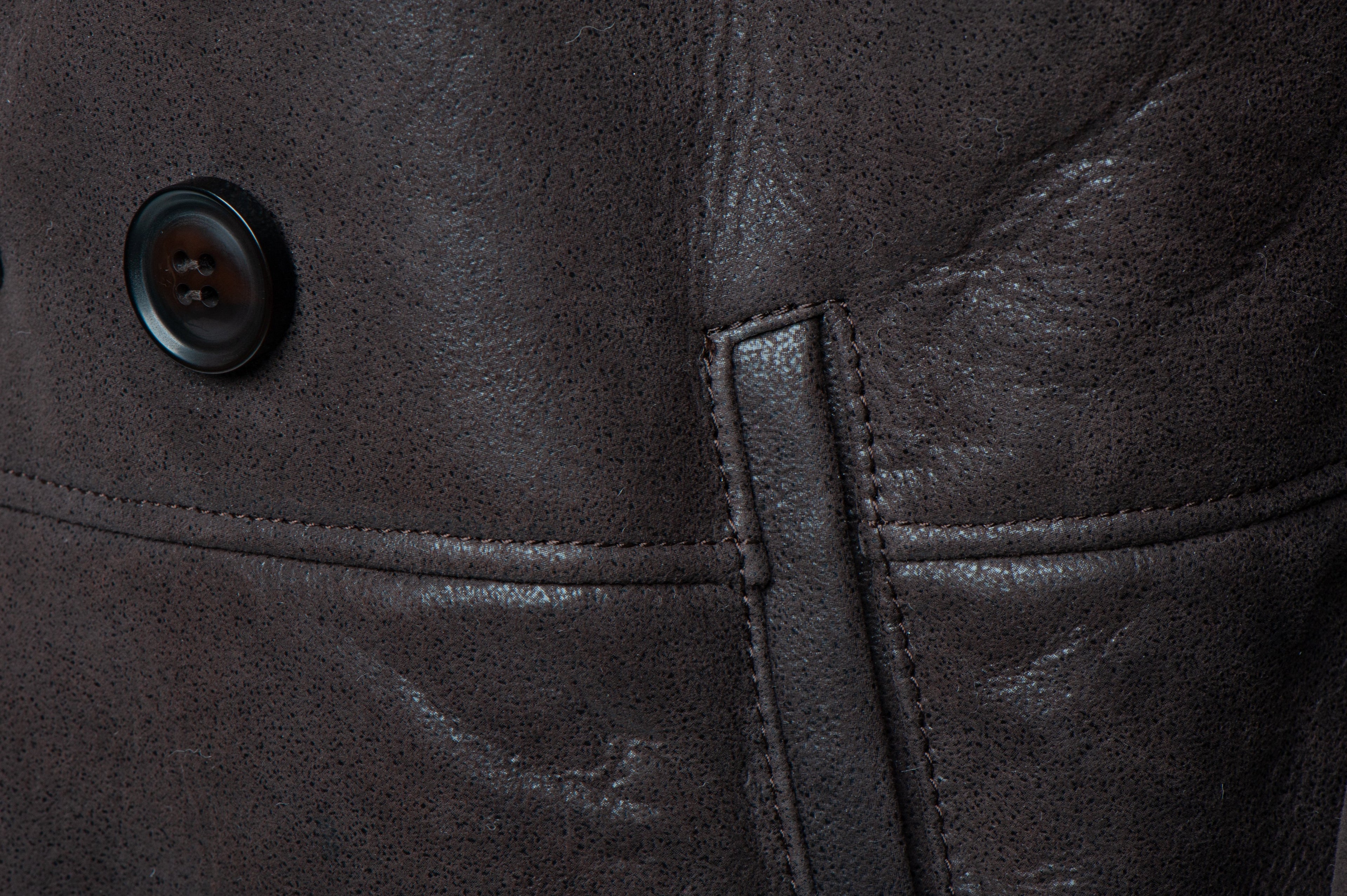 Jozef's 3/4 length brown shearling buttoned coat - Shearling leather