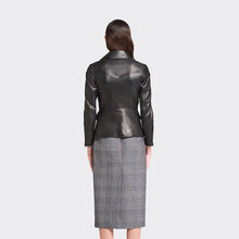 Load image into Gallery viewer, women&#39;s biker leather jacket
