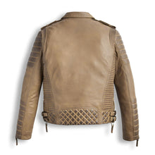 Load image into Gallery viewer, Desert Brown Waxed Biker Leather Motorbike Jacket
