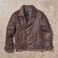 Men Waxed Brown Biker Leather Motorcycle Jacket