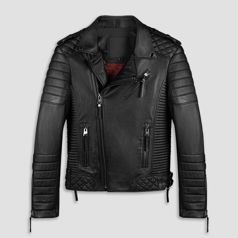 Men Vintage Biker Leather Motorcycle Jacket