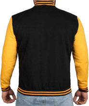 Load image into Gallery viewer, Black and Yellow Varsity Jacket
