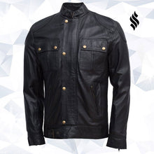 Load image into Gallery viewer, Lightweight Men Soft Black Sheepskin Jacket - Shearling leather
