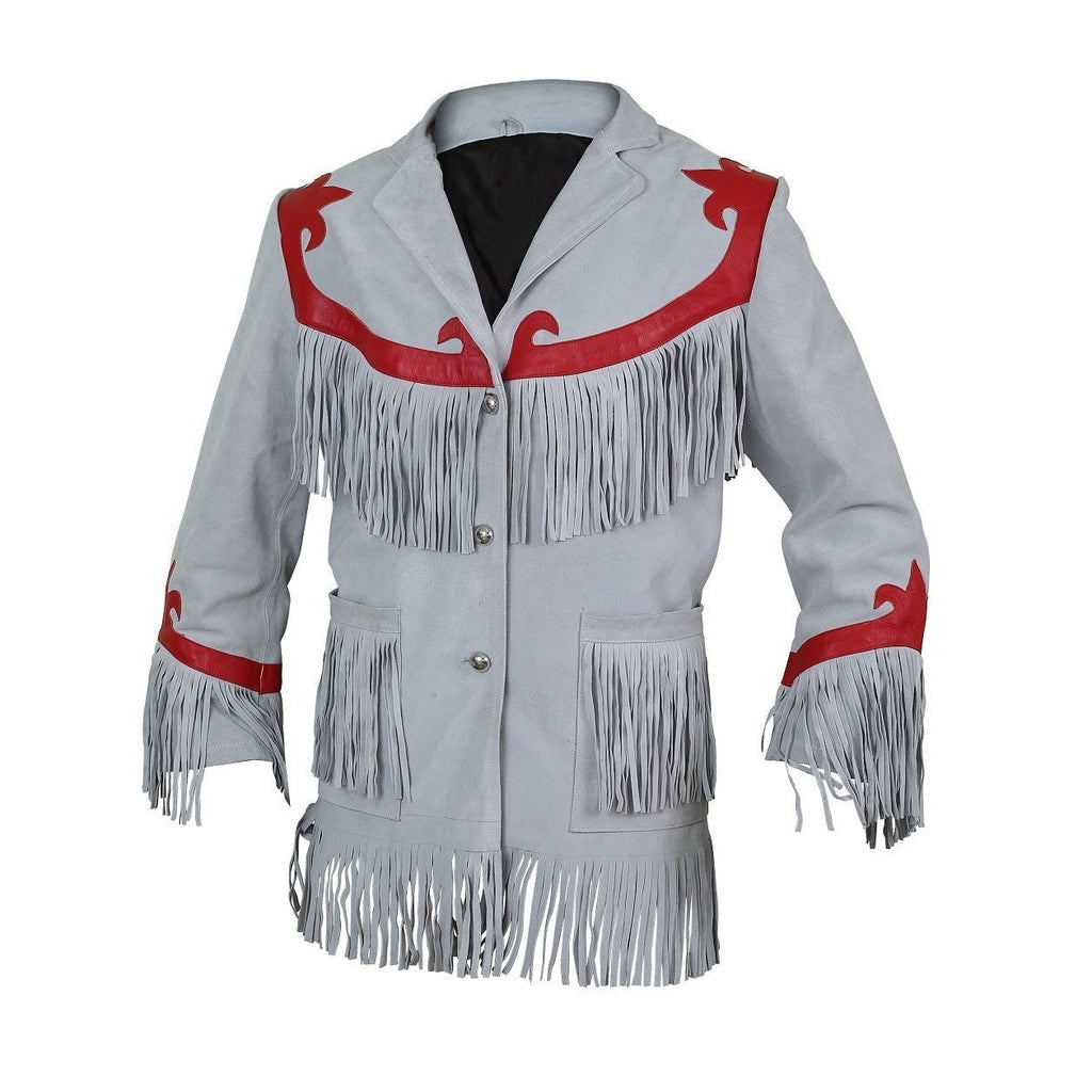 Luxurious Cloud Leather Blazer with Fringes - Shearling leather