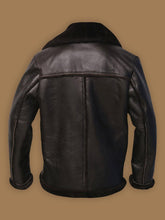 Load image into Gallery viewer, Men Dark Brown Shearling Bomber Aviator Jacket - Shearling leather
