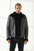 shearling aviator grey jacket