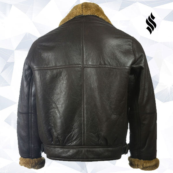 Men Black B3 Sheepskin Jacket - Shearling leather jacket