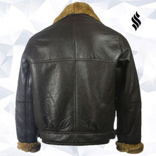 Load image into Gallery viewer, Men Black B3 Sheepskin Jacket - Shearling leather jacket

