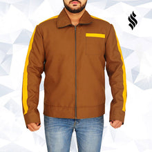Load image into Gallery viewer, Men Stylish Brown Cotton Jacket - Shearling leather
