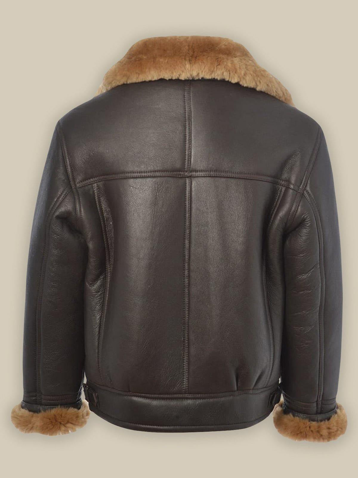 Men B3 Shearling Bomber Leather Jacket - Shearling leather