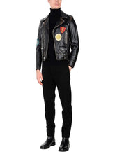 Load image into Gallery viewer, Men Biker Leather Jacket - Shearling leather
