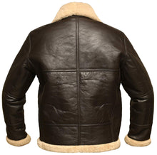 Load image into Gallery viewer, Mens Brown B3 RAF Aviator Bomber Shearling Real Sheepskin Leather Jacket
