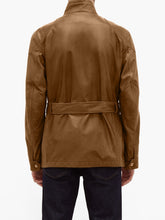Load image into Gallery viewer, Men Brown Utility Leather Jacket - Shearling leather
