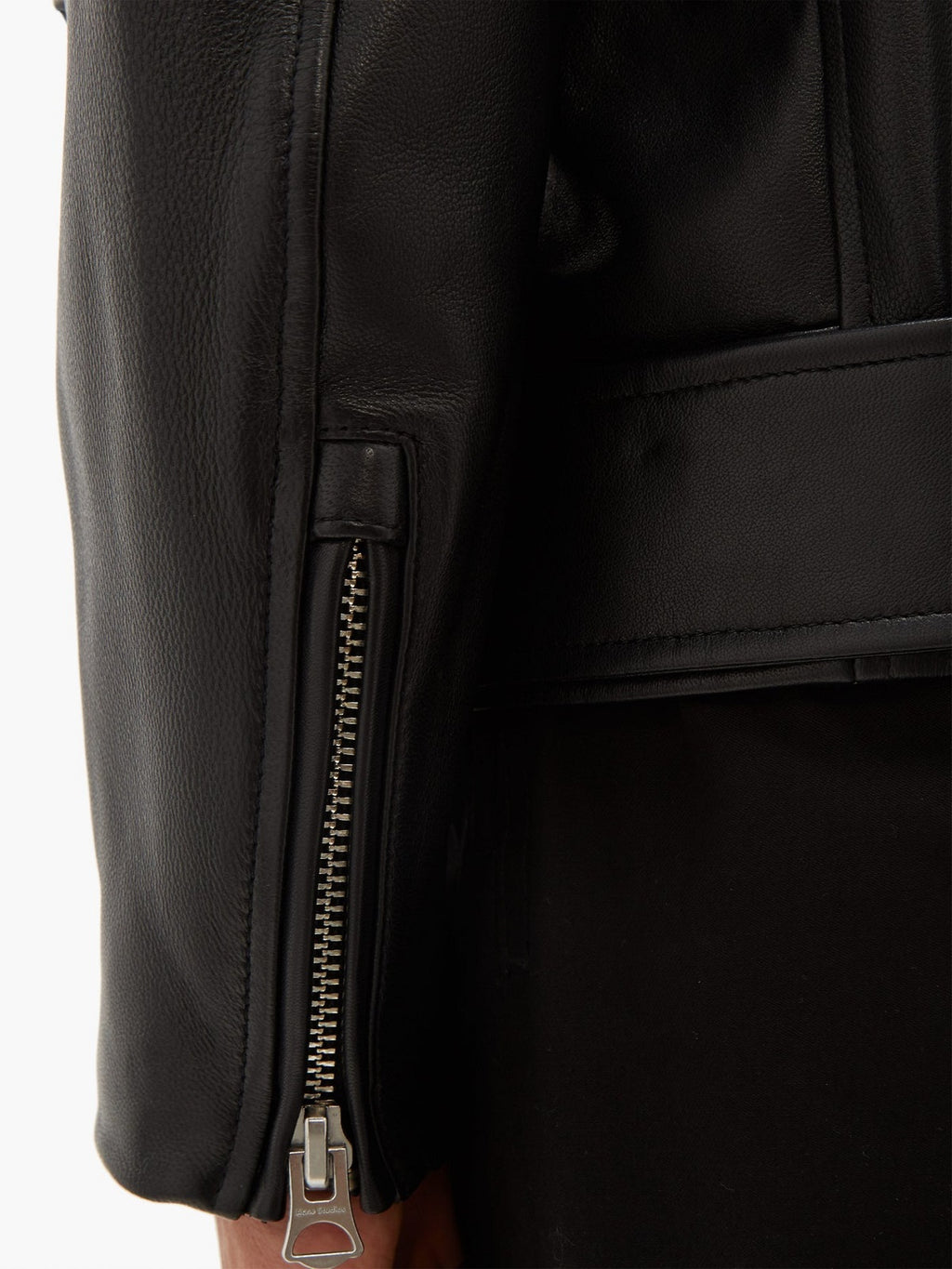 Men Classic Black Biker Leather Jacket - Shearling leather